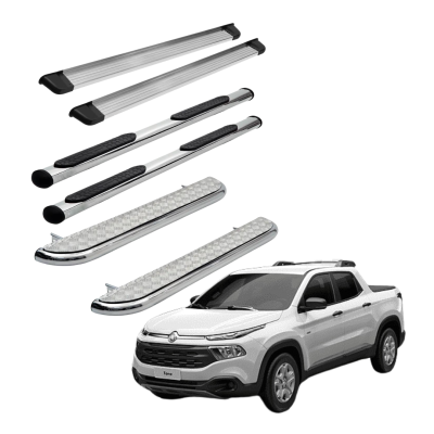estribos lateral cromado fiat toro cometa acessórios